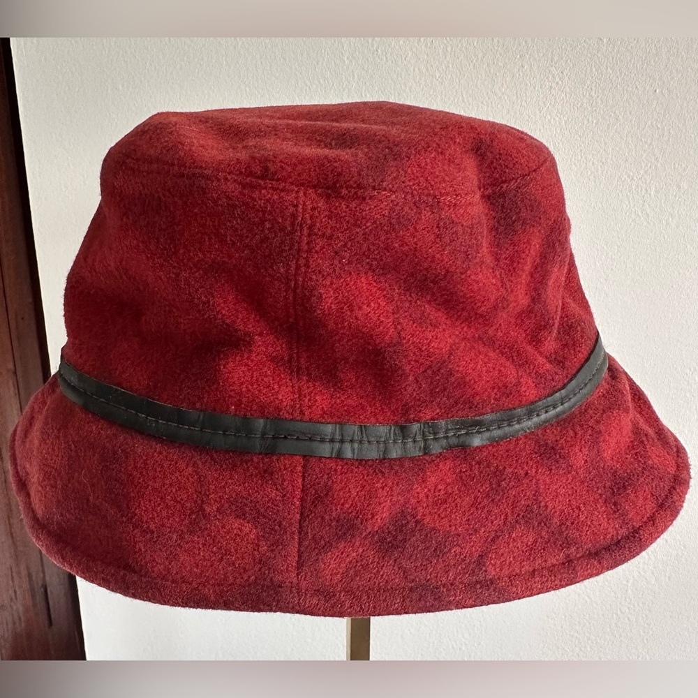Coach Red Wool Logo Bucket Hat